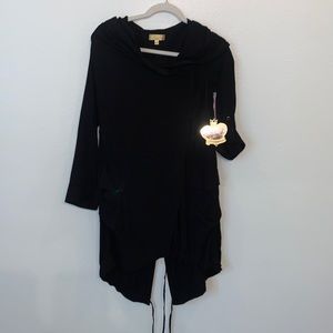 Princess Vera Wang Women Black Hooded  Jacket S